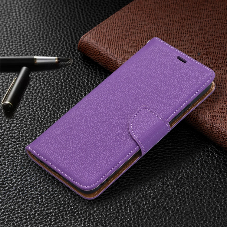 For Samsung Galaxy A02s (EU Version) Litchi Texture Pure Color Horizontal Flip Leather Case with Holder & Card Slots & Wallet & Lanyard