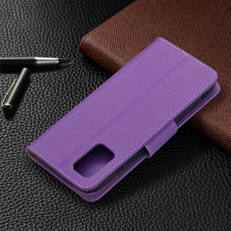 For Samsung Galaxy A02s (EU Version) Litchi Texture Pure Color Horizontal Flip Leather Case with Holder & Card Slots & Wallet & Lanyard