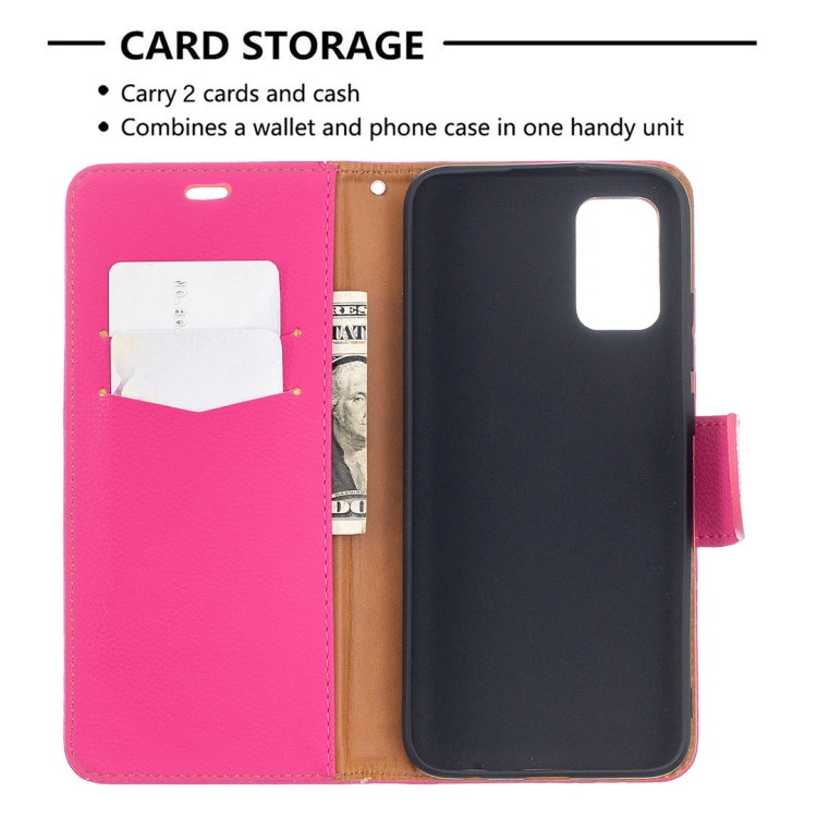 For Samsung Galaxy A02s (EU Version) Litchi Texture Pure Color Horizontal Flip Leather Case with Holder & Card Slots & Wallet & Lanyard