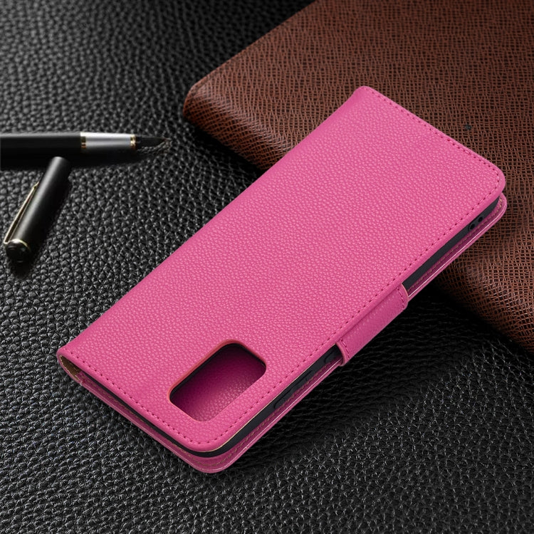For Samsung Galaxy A02s (EU Version) Litchi Texture Pure Color Horizontal Flip Leather Case with Holder & Card Slots & Wallet & Lanyard