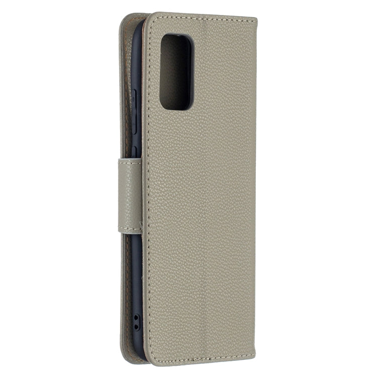 For Samsung Galaxy A02s (EU Version) Litchi Texture Pure Color Horizontal Flip Leather Case with Holder & Card Slots & Wallet & Lanyard