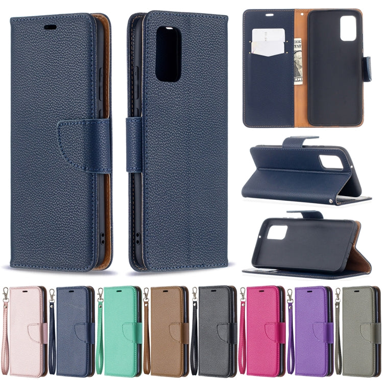 For Samsung Galaxy A02s (EU Version) Litchi Texture Pure Color Horizontal Flip Leather Case with Holder & Card Slots & Wallet & Lanyard