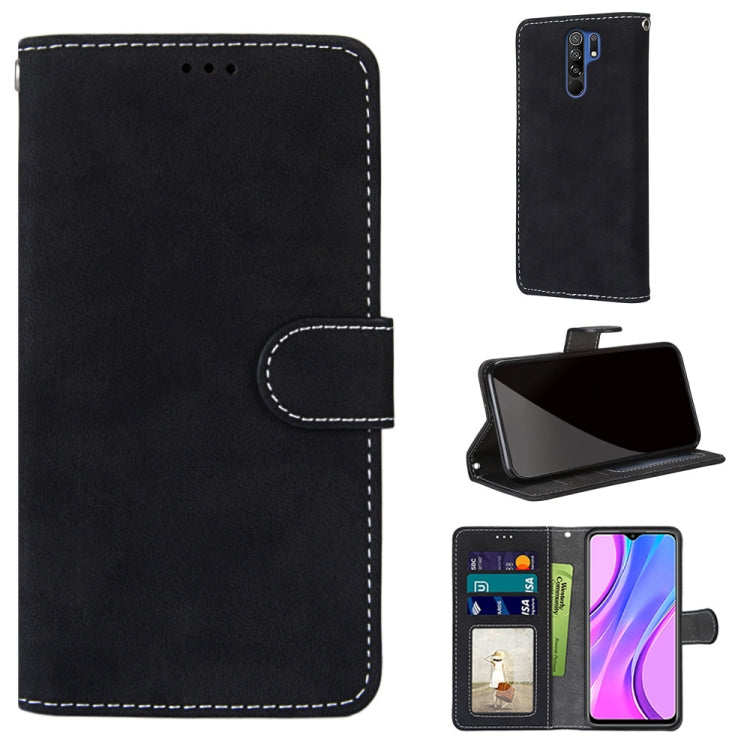 For Xiaomi Redmi 9 Retro Frosted Horizontal Flip PU Leather Case with Holder & Card Slots & Wallet & Photo Frame