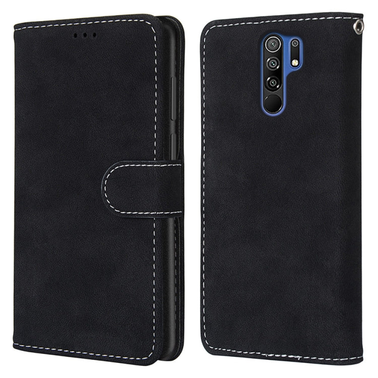 For Xiaomi Redmi 9 Retro Frosted Horizontal Flip PU Leather Case with Holder & Card Slots & Wallet & Photo Frame