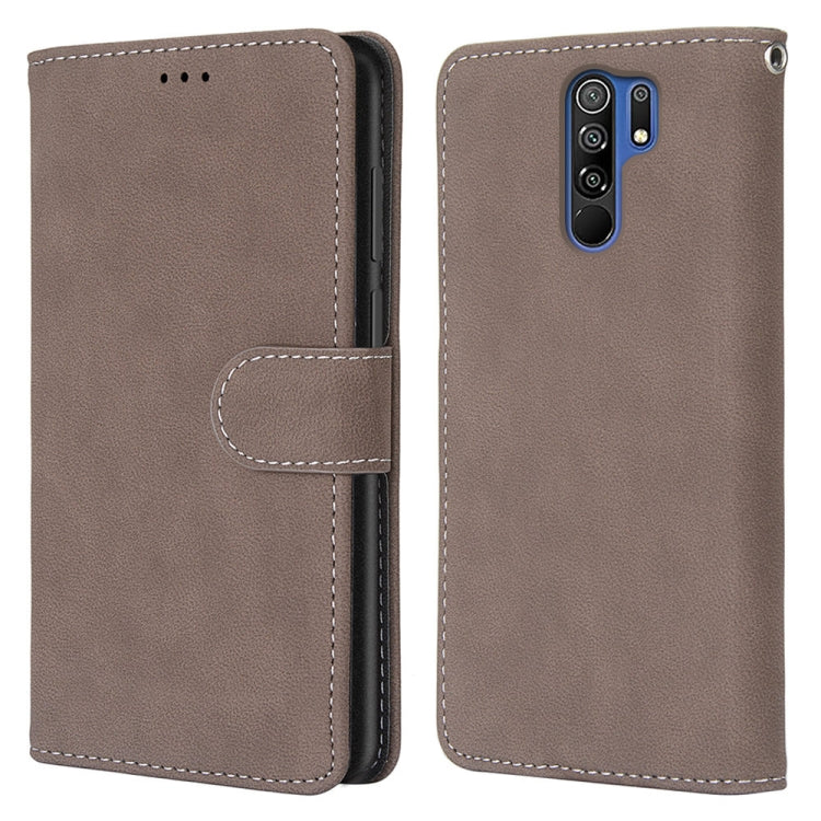 For Xiaomi Redmi 9 Retro Frosted Horizontal Flip PU Leather Case with Holder & Card Slots & Wallet & Photo Frame