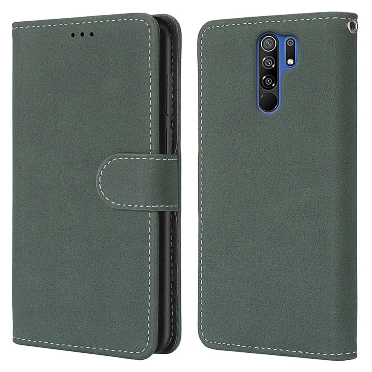 For Xiaomi Redmi 9 Retro Frosted Horizontal Flip PU Leather Case with Holder & Card Slots & Wallet & Photo Frame