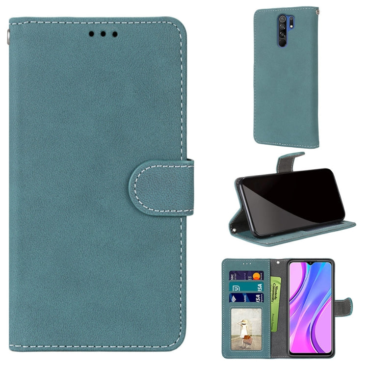 For Xiaomi Redmi 9 Retro Frosted Horizontal Flip PU Leather Case with Holder & Card Slots & Wallet & Photo Frame