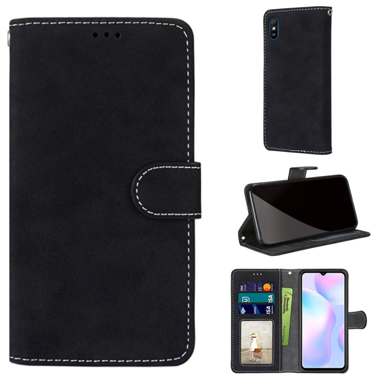 For Xiaomi Redmi 9A Retro Frosted Horizontal Flip PU Leather Case with Holder & Card Slots & Wallet & Photo Frame