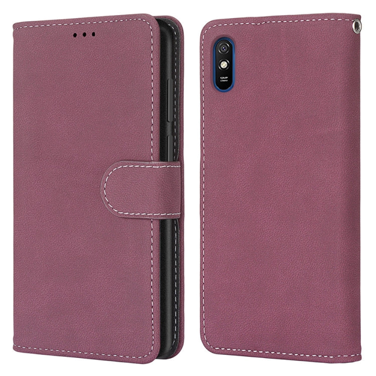 For Xiaomi Redmi 9A Retro Frosted Horizontal Flip PU Leather Case with Holder & Card Slots & Wallet & Photo Frame