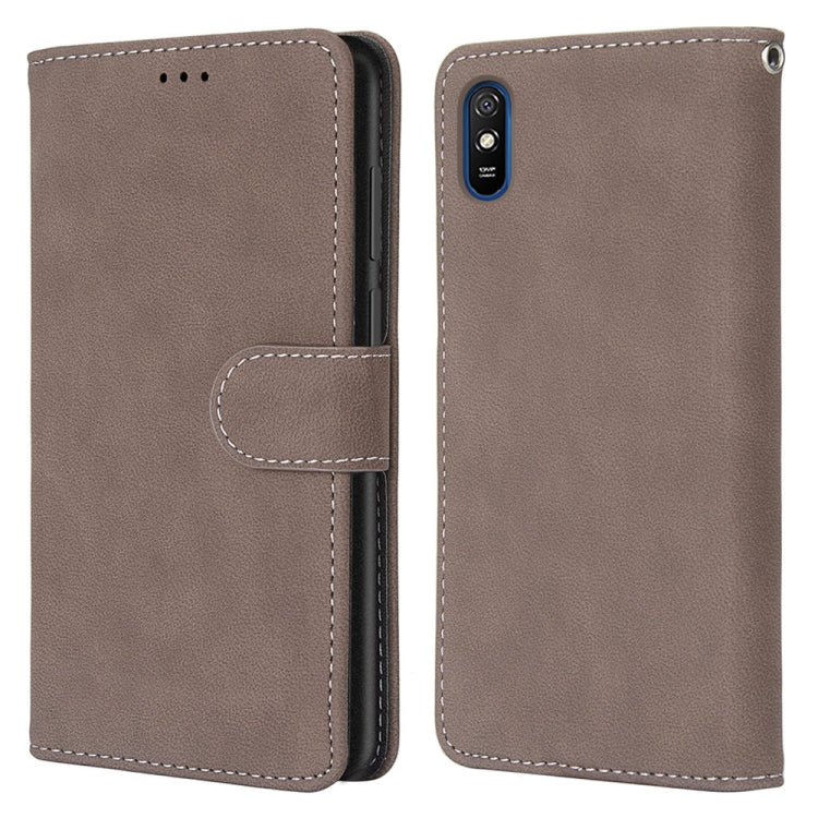 For Xiaomi Redmi 9A Retro Frosted Horizontal Flip PU Leather Case with Holder & Card Slots & Wallet & Photo Frame