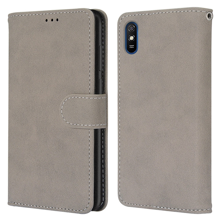 For Xiaomi Redmi 9A Retro Frosted Horizontal Flip PU Leather Case with Holder & Card Slots & Wallet & Photo Frame