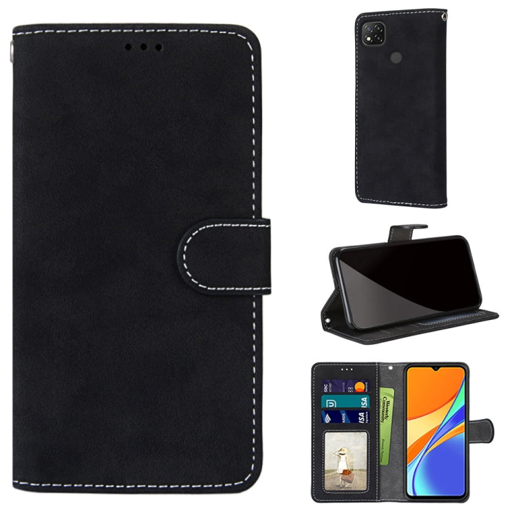 For Xiaomi Redmi 9C Retro Frosted Horizontal Flip PU Leather Case with Holder & Card Slots & Wallet & Photo Frame