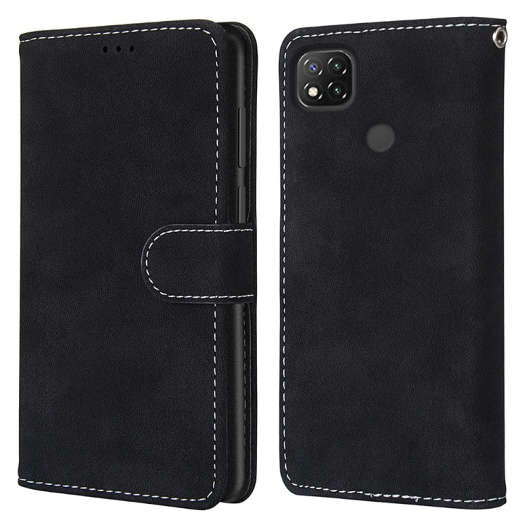 For Xiaomi Redmi 9C Retro Frosted Horizontal Flip PU Leather Case with Holder & Card Slots & Wallet & Photo Frame