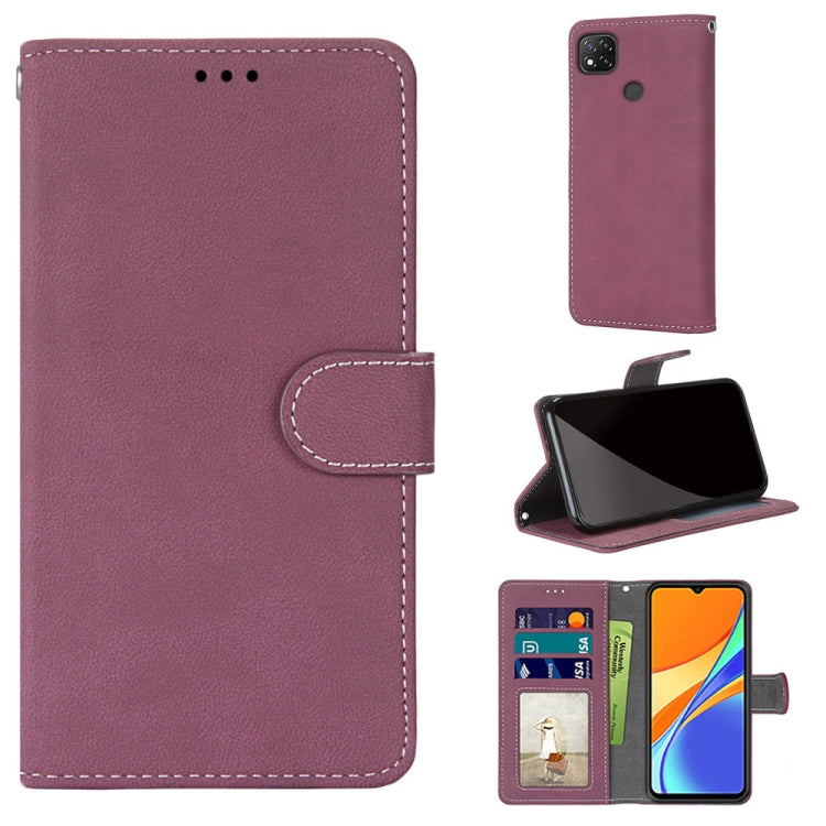 For Xiaomi Redmi 9C Retro Frosted Horizontal Flip PU Leather Case with Holder & Card Slots & Wallet & Photo Frame