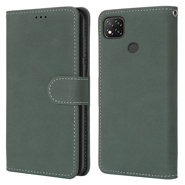 For Xiaomi Redmi 9C Retro Frosted Horizontal Flip PU Leather Case with Holder & Card Slots & Wallet & Photo Frame