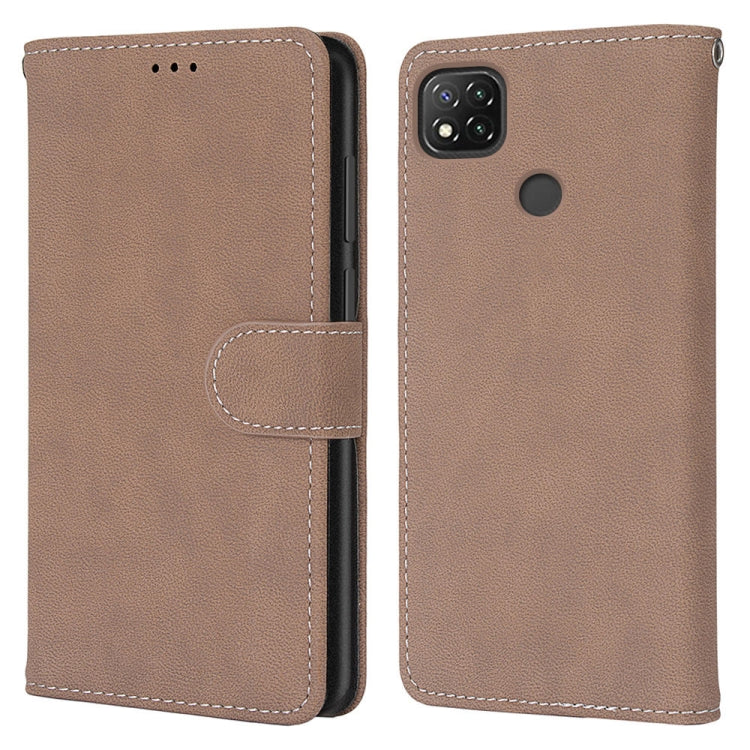 For Xiaomi Redmi 9C Retro Frosted Horizontal Flip PU Leather Case with Holder & Card Slots & Wallet & Photo Frame