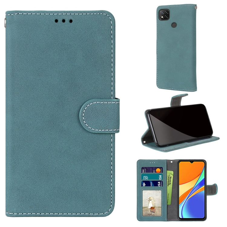 For Xiaomi Redmi 9C Retro Frosted Horizontal Flip PU Leather Case with Holder & Card Slots & Wallet & Photo Frame