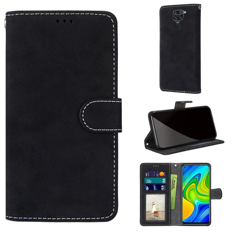 For Xiaomi Redmi Note 9 / 10X 4G Retro Frosted Horizontal Flip PU Leather Case with Holder & Card Slots & Wallet & Photo Frame