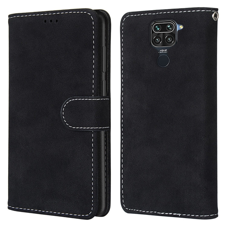 For Xiaomi Redmi Note 9 / 10X 4G Retro Frosted Horizontal Flip PU Leather Case with Holder & Card Slots & Wallet & Photo Frame