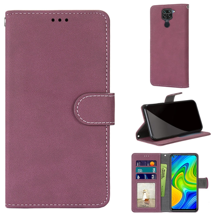 For Xiaomi Redmi Note 9 / 10X 4G Retro Frosted Horizontal Flip PU Leather Case with Holder & Card Slots & Wallet & Photo Frame