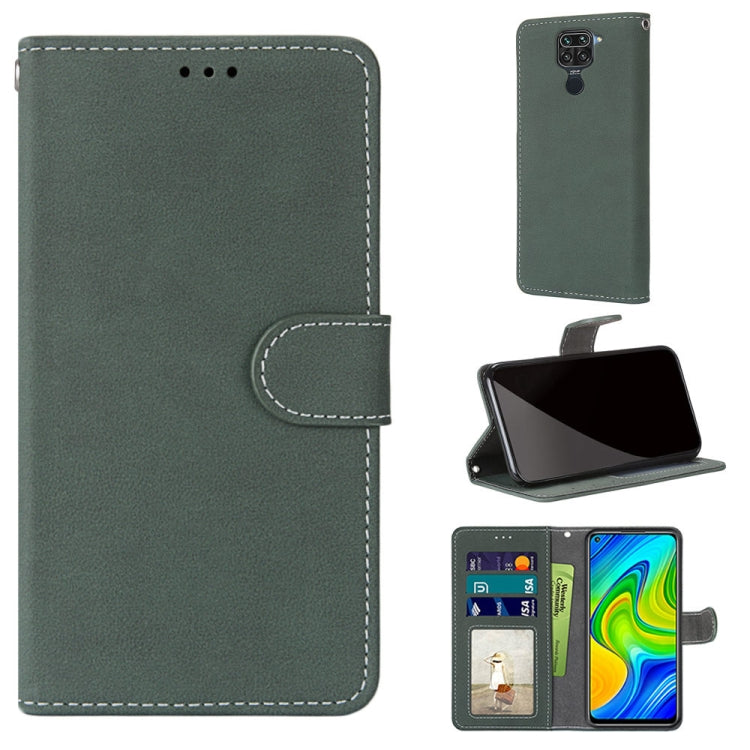 For Xiaomi Redmi Note 9 / 10X 4G Retro Frosted Horizontal Flip PU Leather Case with Holder & Card Slots & Wallet & Photo Frame