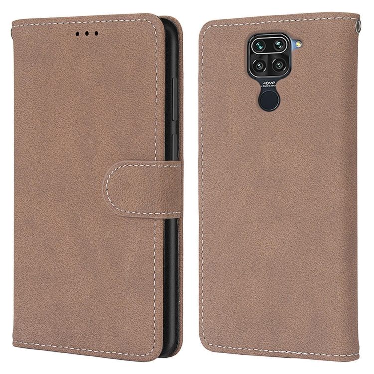 For Xiaomi Redmi Note 9 / 10X 4G Retro Frosted Horizontal Flip PU Leather Case with Holder & Card Slots & Wallet & Photo Frame