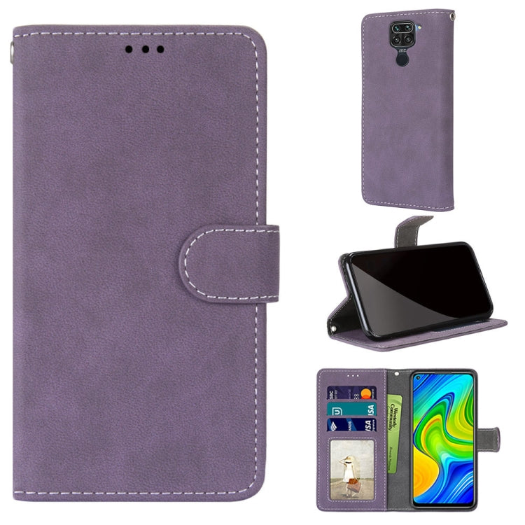 For Xiaomi Redmi Note 9 / 10X 4G Retro Frosted Horizontal Flip PU Leather Case with Holder & Card Slots & Wallet & Photo Frame