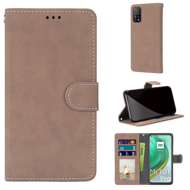 For Xiaomi Mi 10T Pro / 10T / Redmi K30S Retro Frosted Horizontal Flip PU Leather Case with Holder & Card Slots & Wallet & Photo Frame