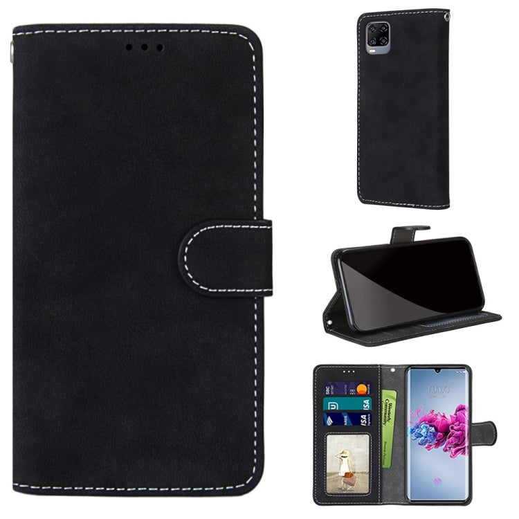 For ZTE Axon 11 5G Retro Frosted Horizontal Flip PU Leather Case with Holder & Card Slots & Wallet & Photo Frame