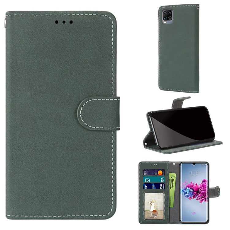 For ZTE Axon 11 5G Retro Frosted Horizontal Flip PU Leather Case with Holder & Card Slots & Wallet & Photo Frame