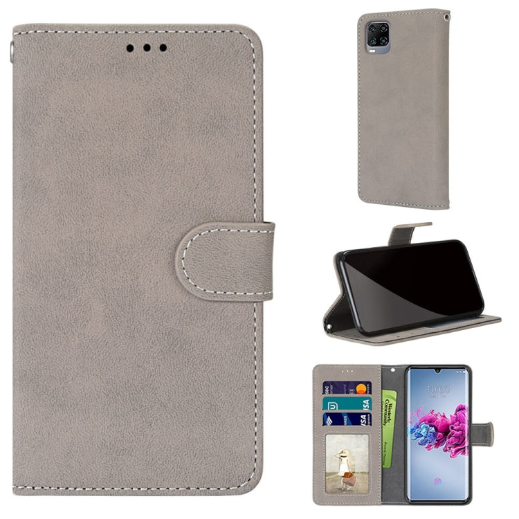 For ZTE Axon 11 5G Retro Frosted Horizontal Flip PU Leather Case with Holder & Card Slots & Wallet & Photo Frame