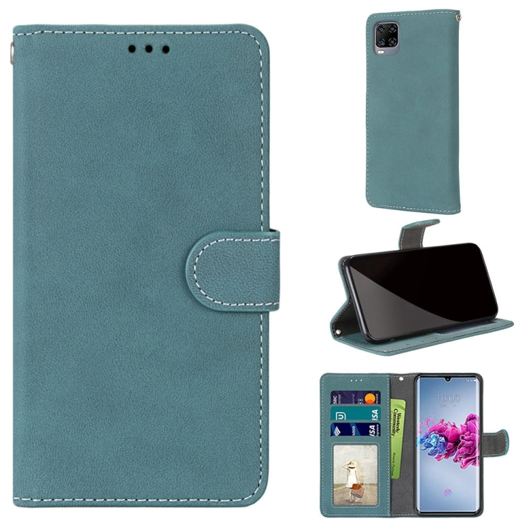 For ZTE Axon 11 5G Retro Frosted Horizontal Flip PU Leather Case with Holder & Card Slots & Wallet & Photo Frame