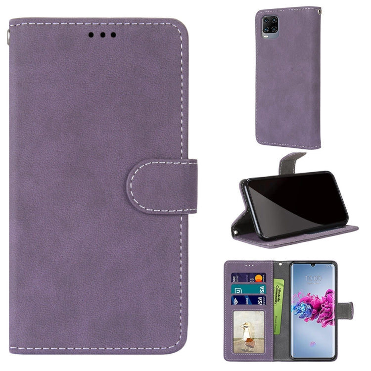 For ZTE Axon 11 5G Retro Frosted Horizontal Flip PU Leather Case with Holder & Card Slots & Wallet & Photo Frame