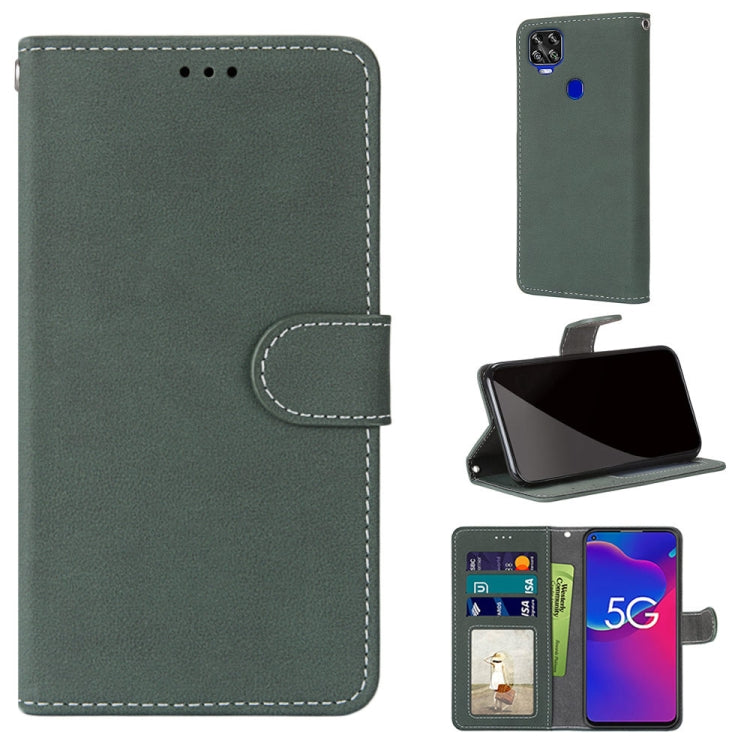 For ZTE Axon 11 SE 5G Retro Frosted Horizontal Flip PU Leather Case with Holder & Card Slots & Wallet & Photo Frame