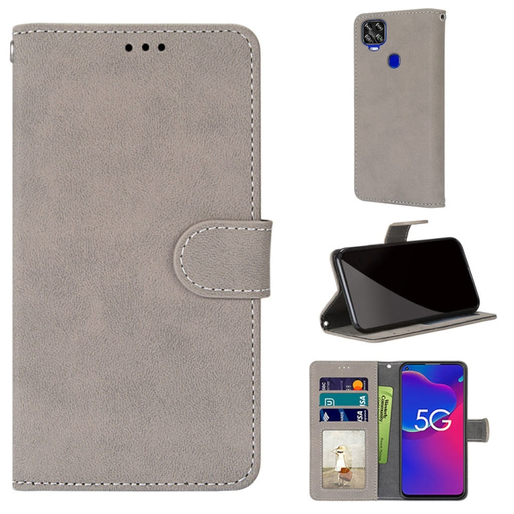For ZTE Axon 11 SE 5G Retro Frosted Horizontal Flip PU Leather Case with Holder & Card Slots & Wallet & Photo Frame