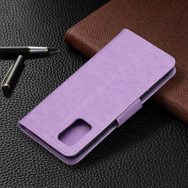 For Samsung Galaxy A02s (EU Version) Embossing Two Butterflies Pattern Horizontal Flip PU Leather Case with Holder & Card Slot & Wallet & Lanyard
