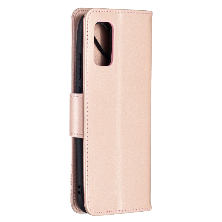 For Samsung Galaxy A02s (EU Version) Embossing Two Butterflies Pattern Horizontal Flip PU Leather Case with Holder & Card Slot & Wallet & Lanyard