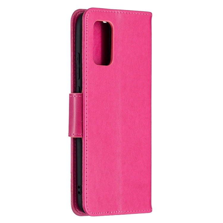 For Samsung Galaxy A02s (EU Version) Embossing Two Butterflies Pattern Horizontal Flip PU Leather Case with Holder & Card Slot & Wallet & Lanyard