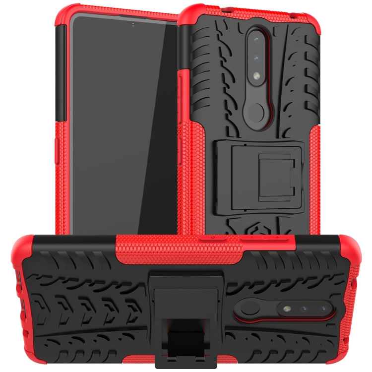 For Nokia 2.4 Tire Texture Shockproof TPU+PC Protective Case with Holder