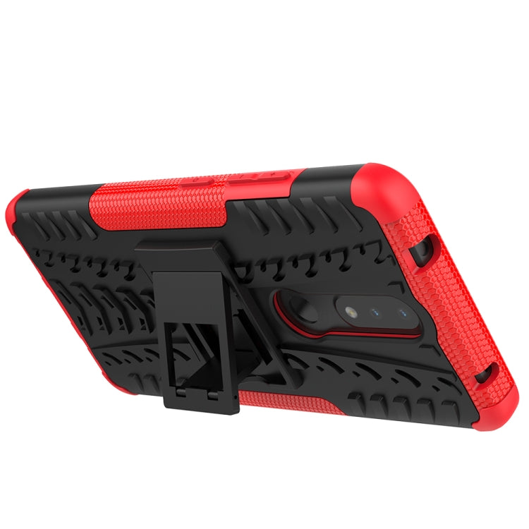 For Nokia 2.4 Tire Texture Shockproof TPU+PC Protective Case with Holder