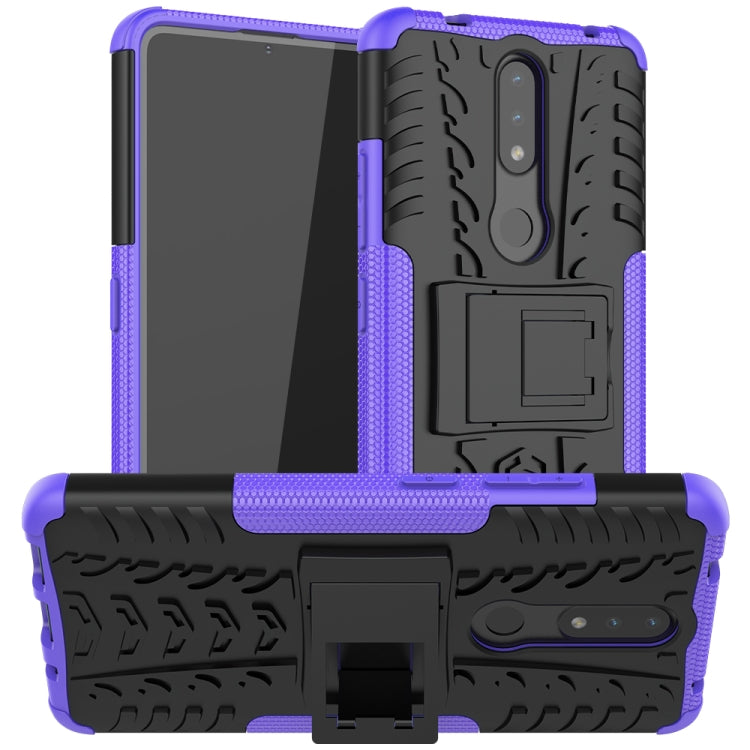For Nokia 2.4 Tire Texture Shockproof TPU+PC Protective Case with Holder