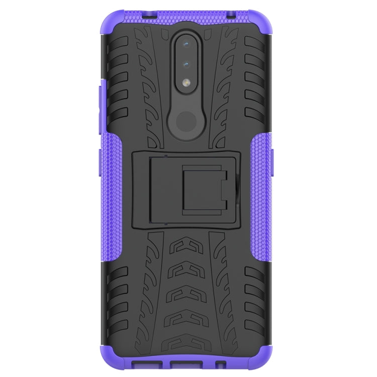 For Nokia 2.4 Tire Texture Shockproof TPU+PC Protective Case with Holder