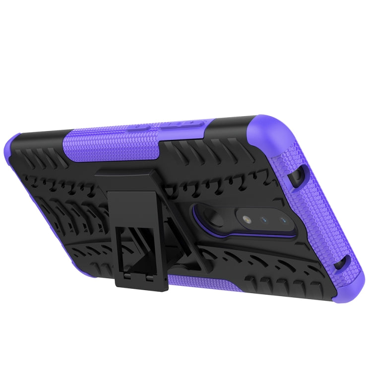 For Nokia 2.4 Tire Texture Shockproof TPU+PC Protective Case with Holder