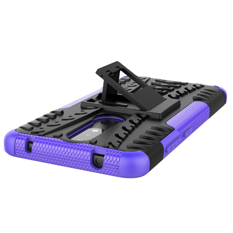 For Nokia 2.4 Tire Texture Shockproof TPU+PC Protective Case with Holder