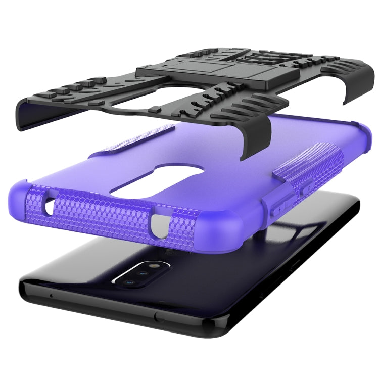 For Nokia 2.4 Tire Texture Shockproof TPU+PC Protective Case with Holder