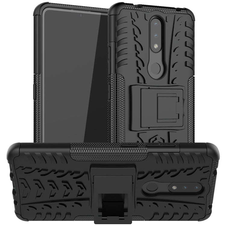 For Nokia 2.4 Tire Texture Shockproof TPU+PC Protective Case with Holder