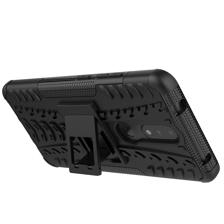 For Nokia 2.4 Tire Texture Shockproof TPU+PC Protective Case with Holder