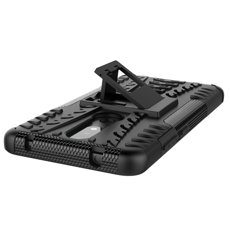For Nokia 2.4 Tire Texture Shockproof TPU+PC Protective Case with Holder
