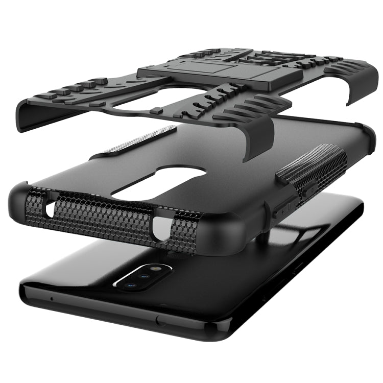 For Nokia 2.4 Tire Texture Shockproof TPU+PC Protective Case with Holder