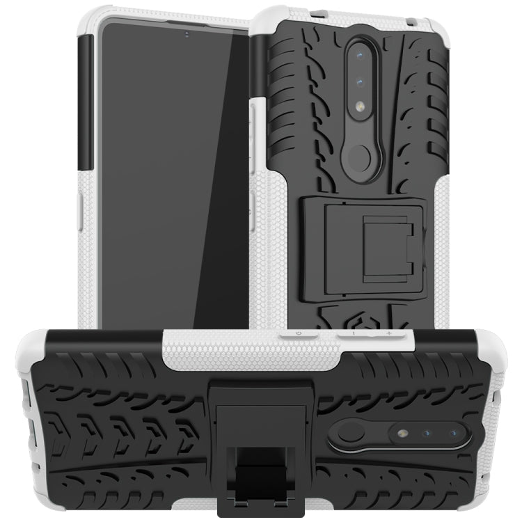 For Nokia 2.4 Tire Texture Shockproof TPU+PC Protective Case with Holder